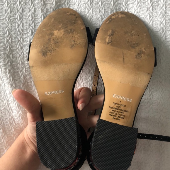 Express Embellished Ankle Strap Heels ✨ - Picture 5 of 8